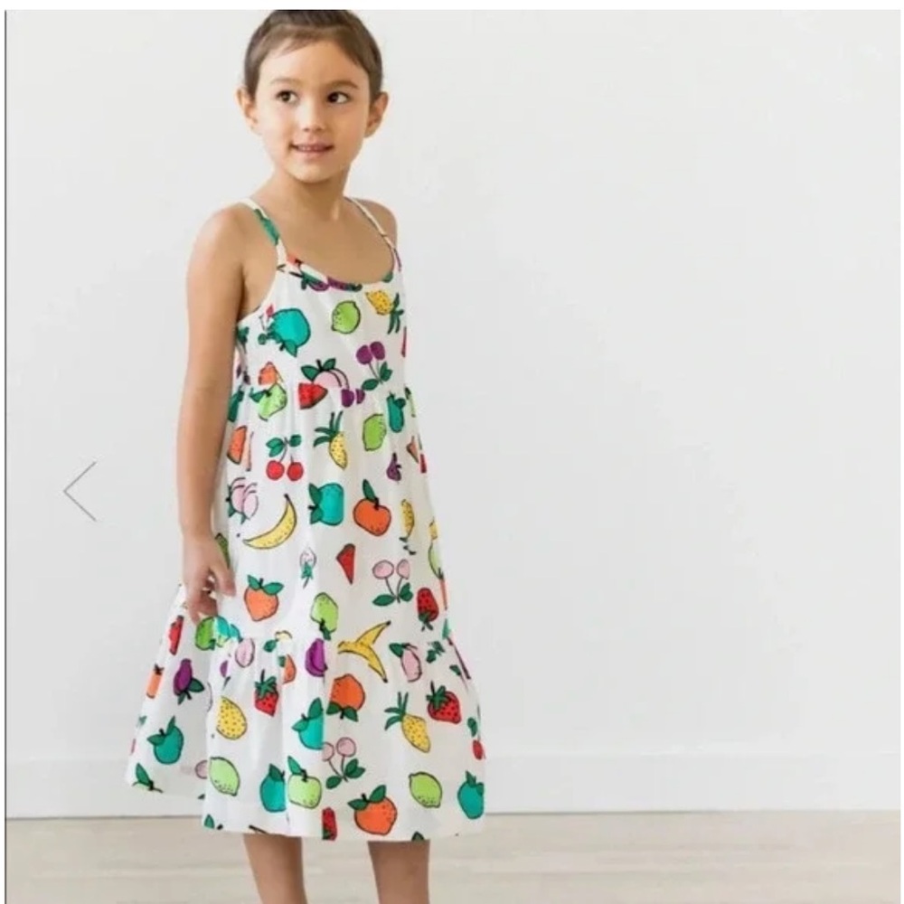 Hanna Andersson girls Multicolor Fruit Print midi Dress size 10